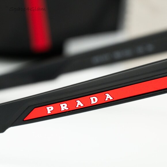 NEW Prada Linea Rossa PS01YS 1BO02U Black Brown Mirror Single Lens Sunglasses - Picture 5 of 9